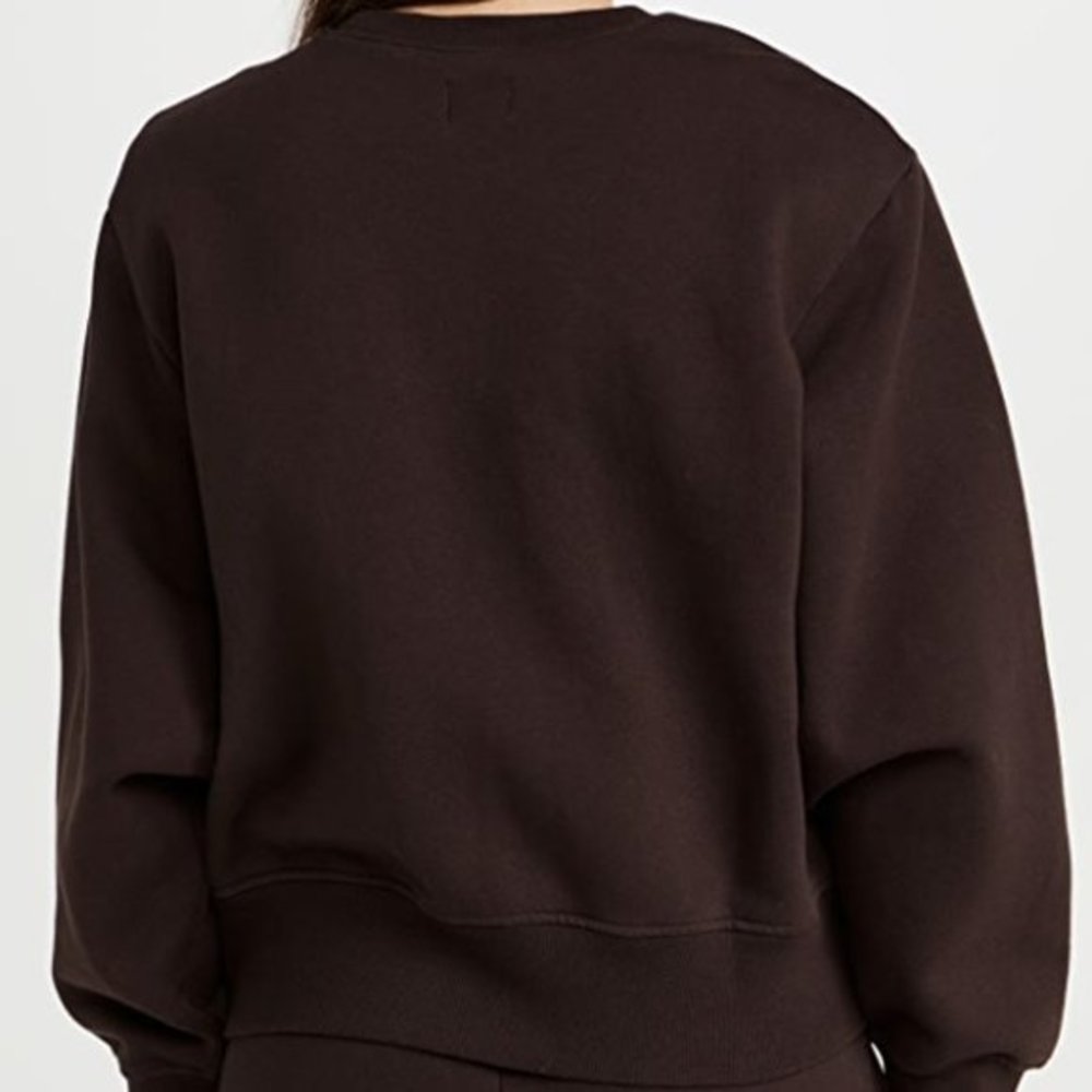 Bandier WSLY Fleece Crew Shoulder Pad Sweatshirt - Picture 2 of 3